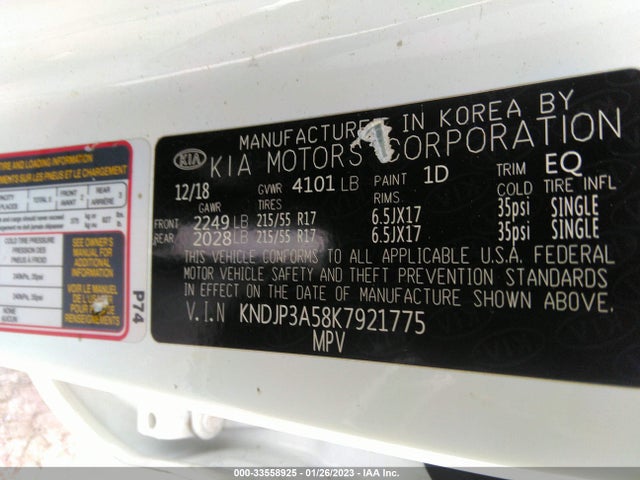 2019 Kia Soul, VIN: KNDJP3A58K7921775