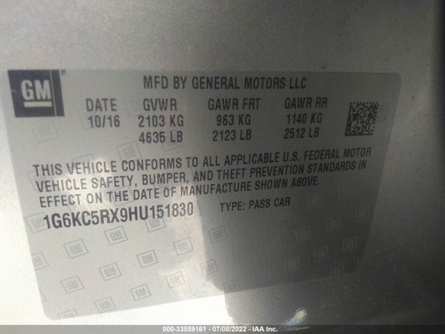2017 Cadillac CT6, VIN: 1G6KC5RX9HU151830