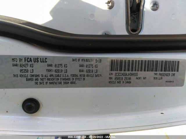 Chrysler 300 300s 2018 2C3CCAGG0JH300555 Image 9