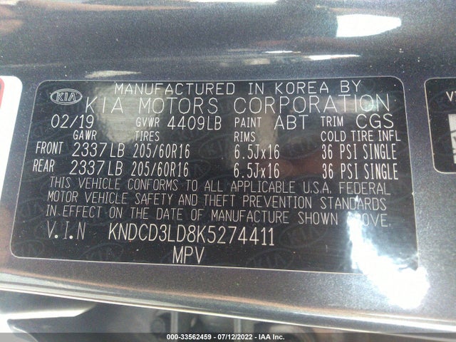 2019 Kia Niro, VIN: KNDCD3LD8K5274411