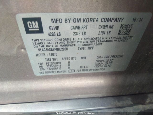 KL4CJASB8FB052028 Buick Encore