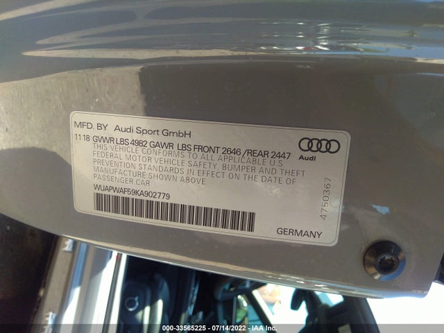 2019 Audi RS 5, VIN: WUAPWAF59KA902779