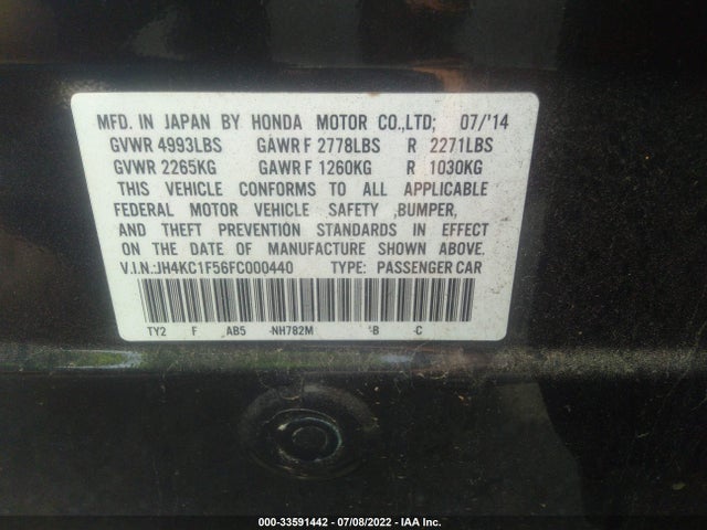 2015 Acura RLX, VIN: JH4KC1F56FC000440