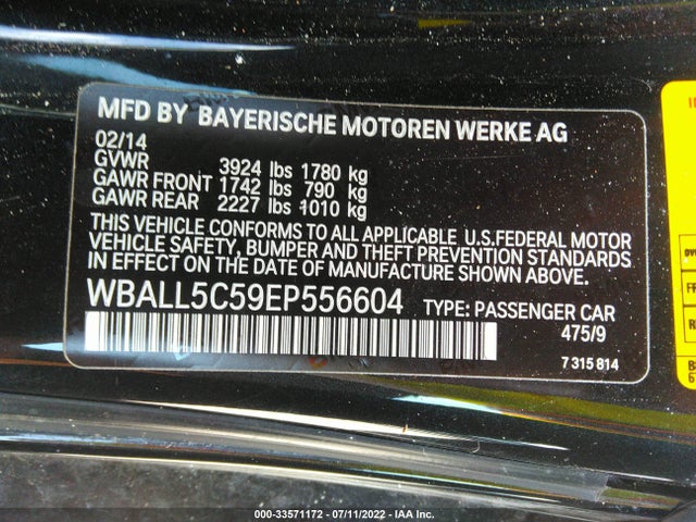 2014 BMW Z4, VIN: WBALL5C59EP556604