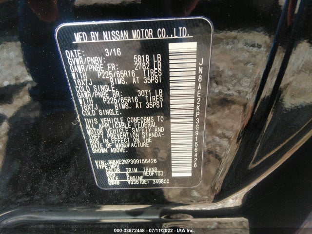 2016 Nissan Quest, VIN: JN8AE2KP3G9156426