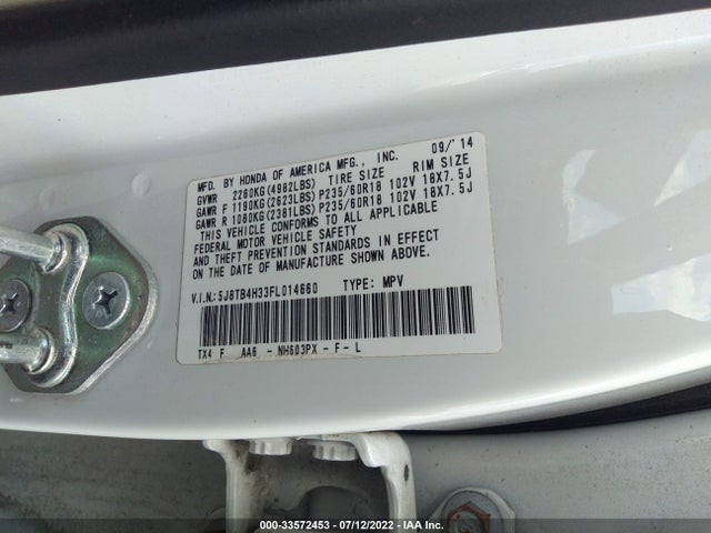 Acura RDX 2015 5J8TB4H33FL014660 Image 9