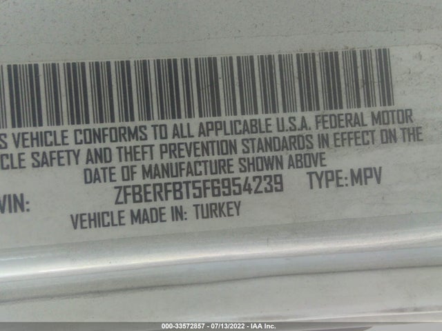 2015 Ram Promaster City, VIN: ZFBERFBT5F6954239