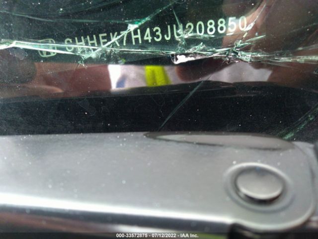SHHFK7H43JU208850 Honda Civic Sport