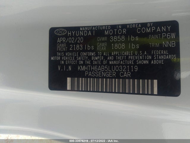 2020 Hyundai Veloster, VIN: KMHTH6AB5LU032119