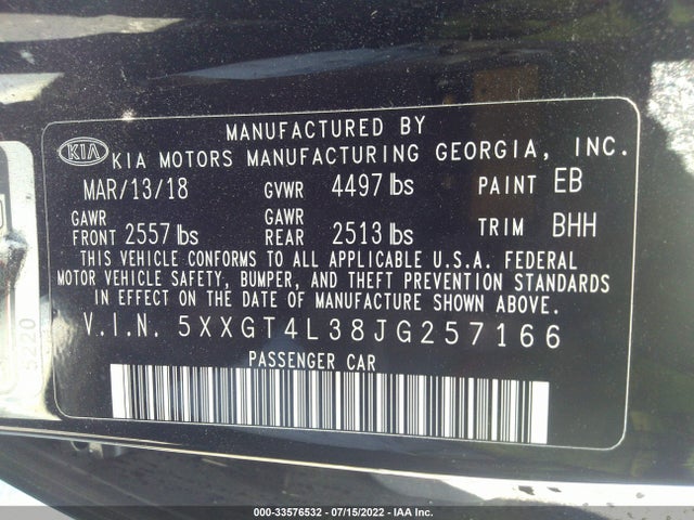 KIA Optima Lx 2018 5XXGT4L38JG257166 Image 25