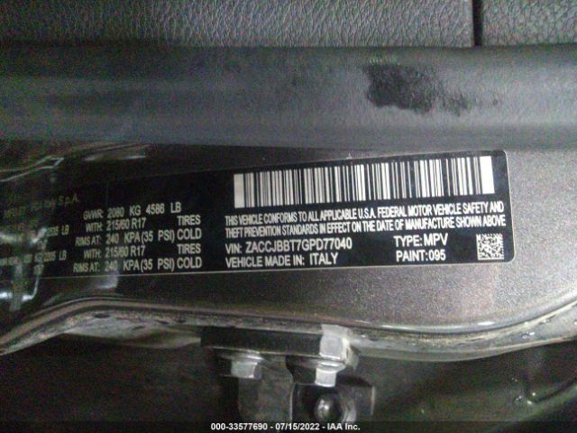 ZACCJBBT7GPD77040 Jeep Renegade Latitude