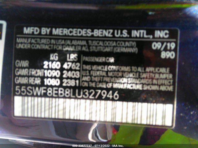 2020 Mercedes-Benz C-Class, VIN: 55SWF8EB8LU327946