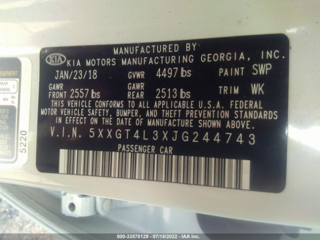 5XXGT4L3XJG244743 KIA Optima S