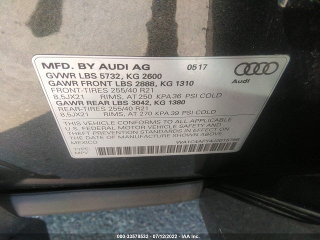 2018 Audi SQ5, VIN: WA1C4AFY4J2015766