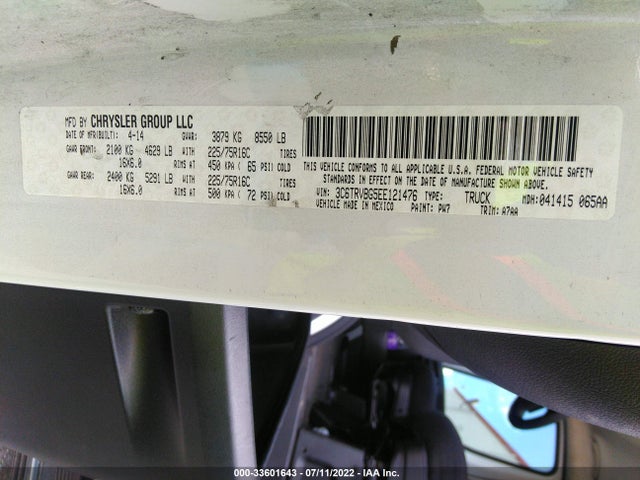 2014 Ram Promaster, VIN: 3C6TRVBG5EE121476