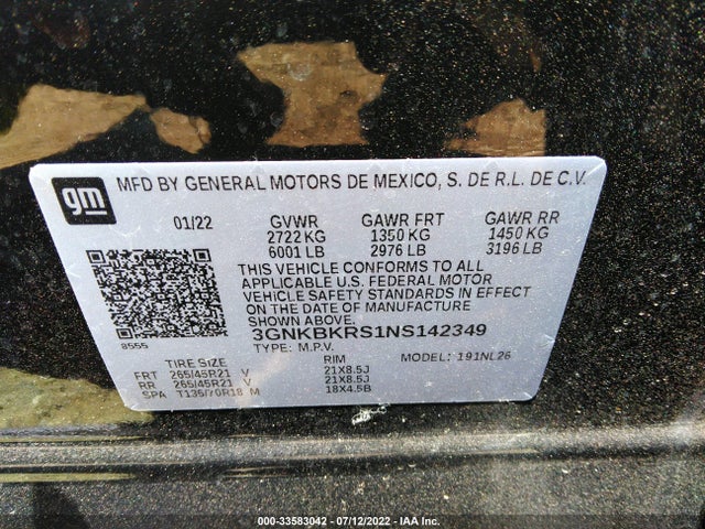 Chevrolet BLAZER RS 2022 3GNKBKRS1NS142349 Image 9