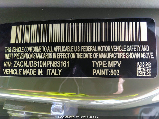 2022 Jeep Renegade, VIN: ZACNJDB10NPN63161