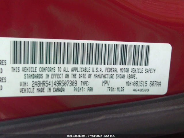 2A8HR54149R507309 Chrysler Town & Country Touring