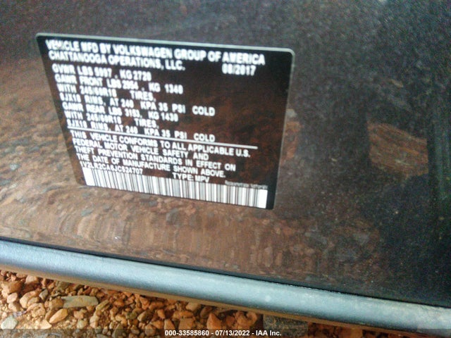 1V2LR2CA6JC524707 Volkswagen Atlas 3.6l V6 Se