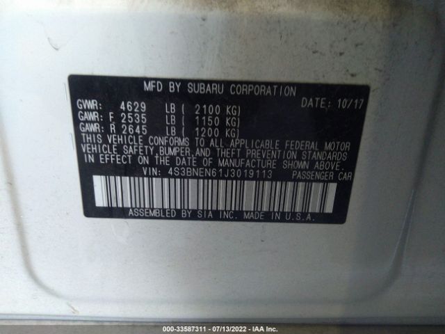 4S3BNEN61J3019113 Subaru Legacy Limited