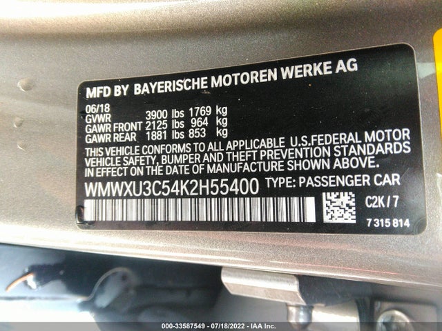 2019 Mini Hardtop, VIN: WMWXU3C54K2H55400