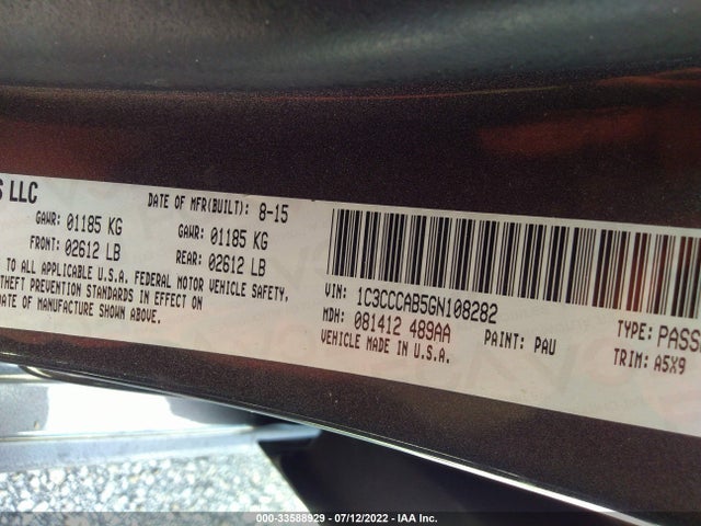 Chrysler 200 Limited 2016 1C3CCCAB5GN108282 Image 9