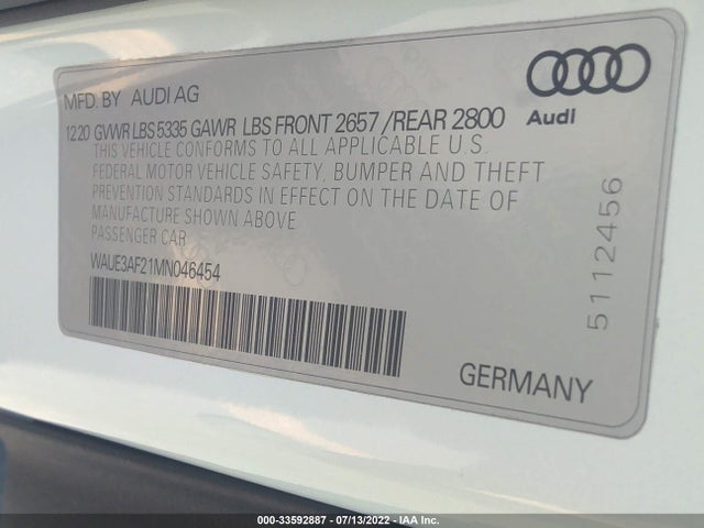 2021 Audi A6, VIN: WAUE3AF21MN046454