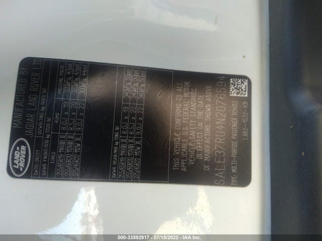 2022 Land Rover Defender, VIN: SALE37RU4N2076594