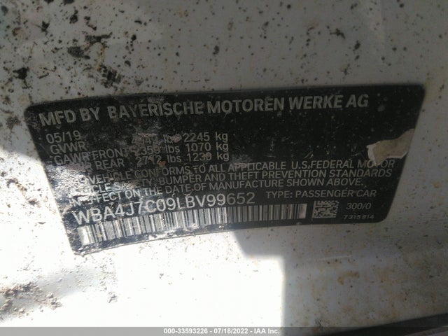 BMW 4 Series 440i Xdrive 2020 аукцион фото