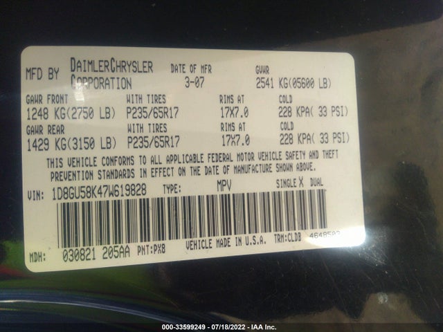 Dodge Nitro Slt 2007 1D8GU58K47W619828 Image 10