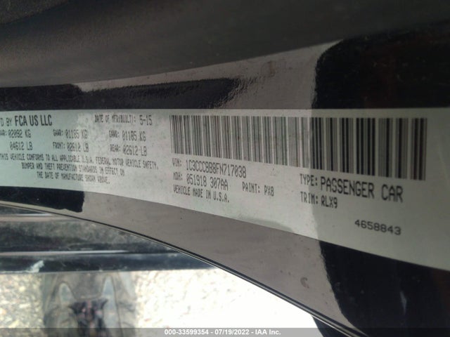 Chrysler 200 S 2015 1C3CCCBB8FN717038 Image 9