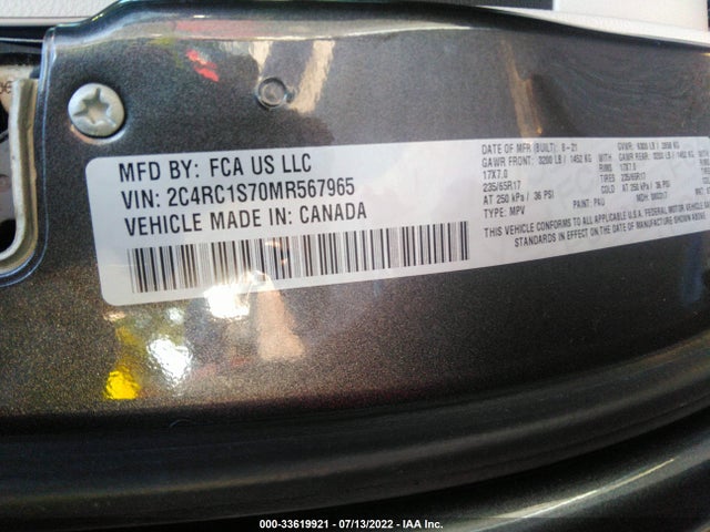 2021 Chrysler Pacifica Hybrid, VIN: 2C4RC1S70MR567965