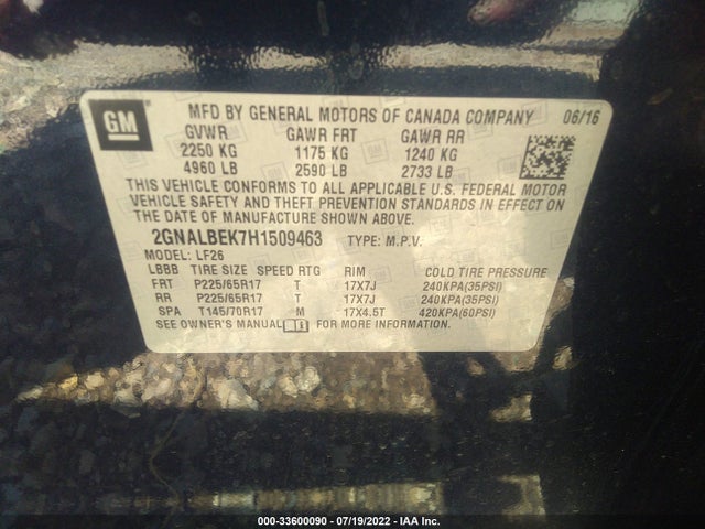 Chevrolet EQUINOX LS 2017 2GNALBEK7H1509463 Image 9