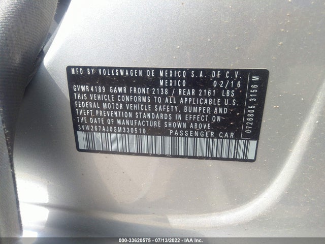3VW267AJ0GM330510 Volkswagen Jetta Sedan 1.4t S