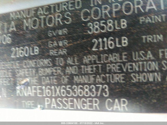 KNAFE161X65368373 KIA Spectra