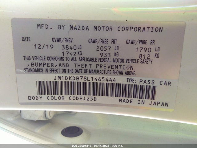 2020 Mazda CX-3, VIN: JM1DKDB78L1465444
