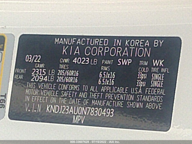 KIA SOUL LX 2022 KNDJ23AU0N7830493 Image 11