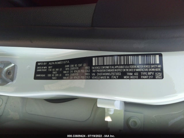 ZASFAKNN5J7B73553 Alfa Romeo Stelvio Ti Sport