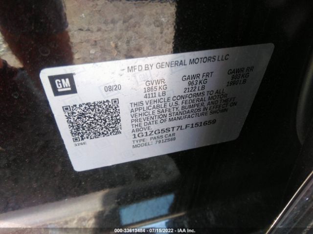 1G1ZG5ST7LF151659 Chevrolet Malibu Fwd Rs