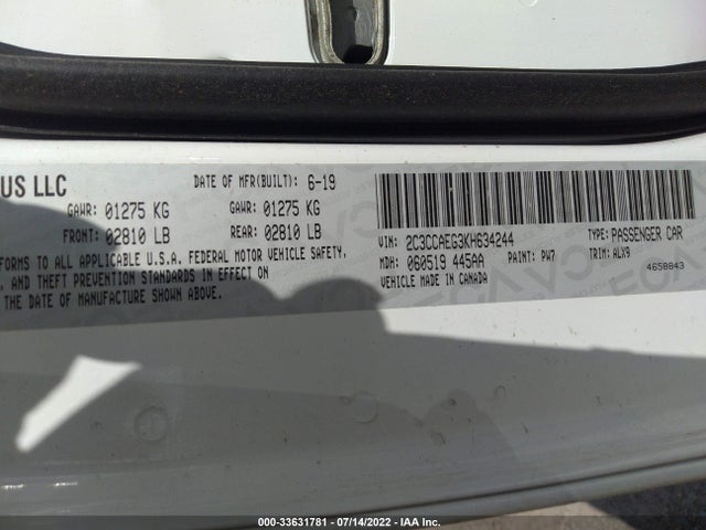 Chrysler 300 Limited 2019 2C3CCAEG3KH634244 Image 11