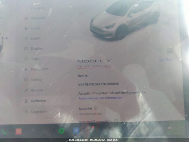 2022 TESLA MODEL Y 7SAYGDEF5NF490045 Photo 6