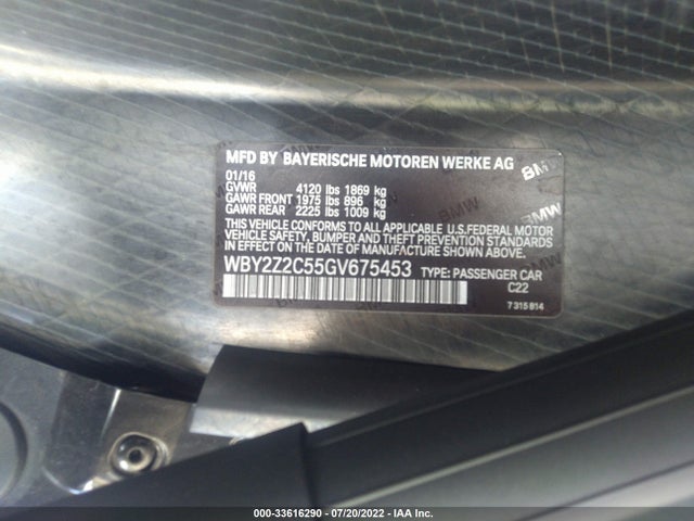 2016 BMW i8, VIN: WBY2Z2C55GV675453