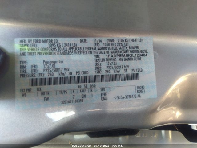 1FADP5BU9GL120484 Ford C-max Hybrid Sel
