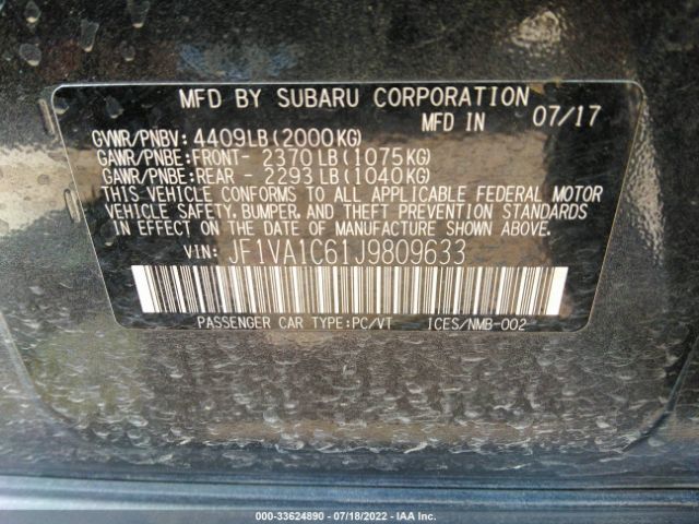JF1VA1C61J9809633 Subaru Wrx Premium