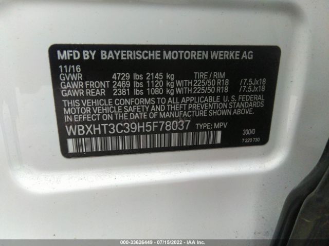 WBXHT3C39H5F78037 BMW X1 Xdrive28i