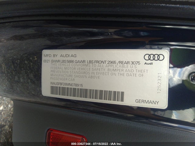 2021 Audi S7, VIN: WAUSFBF26MN078915