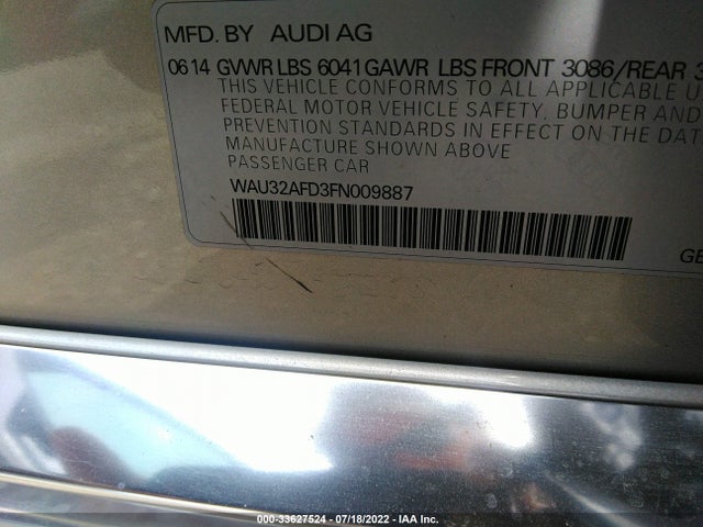 2015 Audi A8, VIN: WAU32AFD3FN009887