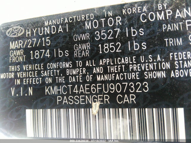 2015 Hyundai Accent, VIN: KMHCT4AE6FU907323