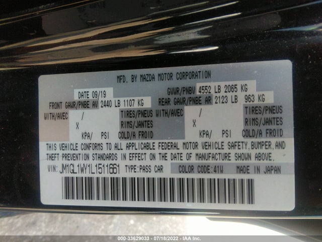 2020 Mazda 6, VIN: JM1GL1WY1L1511661