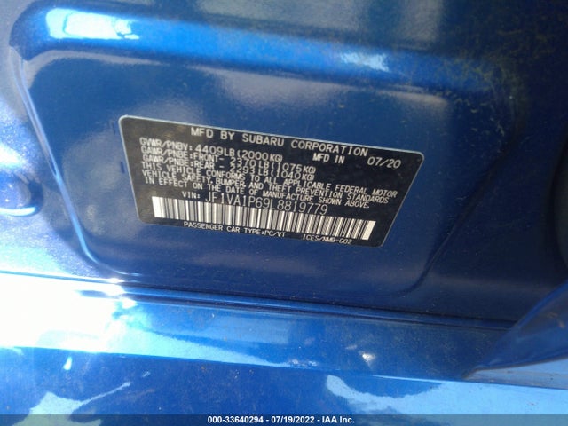 2020 Subaru WRX, VIN: JF1VA1P69L8819779